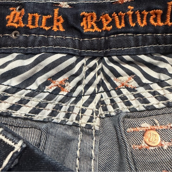 Rock Revival 27 (28X33) Saralyn Easy Skinny Low rise Dark Embroidery Flap Pocket - Picture 10 of 12